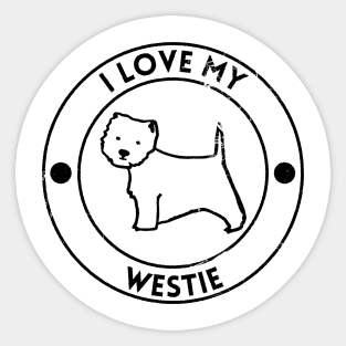 I Love My Westie For Dog Lovers Sticker